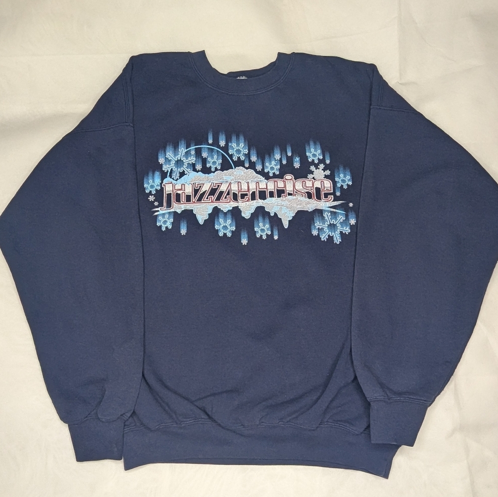 Vintage Jazzercise Snowflake Crew Neck Fleece